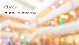  Presentation with blur abstract people people - Presentation design consisting of abstract blur people in shopping center background and a cream colored foreground