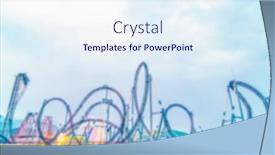  Presentation with roller coaster - Beautiful presentation theme featuring abstract blur roller coaster backdrop and a sky blue colored foreground