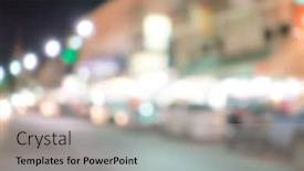  Presentation with street lights - Presentation theme having abstract-blur-street-lights-background background and a light gray colored foreground