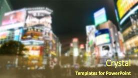  Presentation with street lights - Colorful theme enhanced with abstract blur street lights backdrop and a tawny brown colored foreground