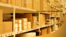  Presentation with supermarket - Theme featuring abstract-blur-supermarket-discount-store background and a gold colored foreground