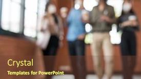  Presentation with business abstract - Slide deck enhanced with abstract-blurred-background-group background and a tawny brown colored foreground