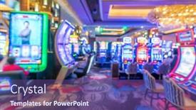  Presentation with las vegas nevada - PPT theme having abstract-blurred-background-of-casino background and a violet colored foreground