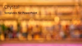  Presentation with vertical - Beautiful theme featuring abstract-blurred-background-of-restaurant backdrop and a gold colored foreground