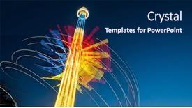  Presentation with spinning - Slide set with abstract blurred colorful traces background and a navy blue colored foreground