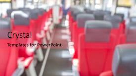  Presentation with transportation train - Cool new slide deck with abstract-blurred-interior-of-train backdrop and a coral colored foreground