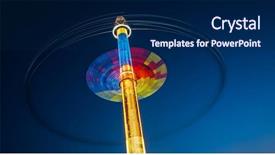  Presentation with amusement park - Slides consisting of abstract blurred multicolour spinning high background and a navy blue colored foreground