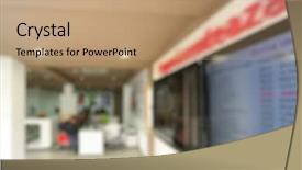  Presentation with abstract business - Beautiful PPT theme featuring abstract blurred showroom expo business backdrop and a coral colored foreground