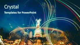  Presentation with laser light colorful abstract - Presentation design consisting of abstract bright neon light trails background and a ocean colored foreground