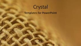  Presentation with canvas - Amazing PPT layouts having brown beighe - natural canvas texture very close backdrop and a gold colored foreground