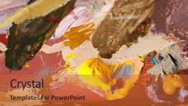  Presentation with canvas - Cool new presentation theme with brown beighe - painted canvas backdrop and a red colored foreground