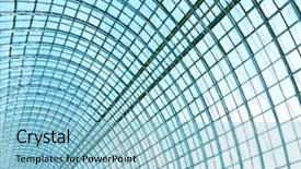  Presentation with roof - Colorful slide deck enhanced with abstract building - blue glass roof inside shopping backdrop and a light blue colored foreground