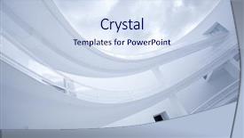  Presentation with building - Beautiful theme featuring abstract building exterior under clouded backdrop and a  colored foreground