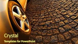  Presentation with car design - Colorful PPT theme enhanced with abstract car design in sunset backdrop and a  colored foreground