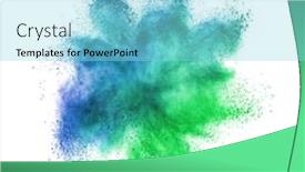  Presentation with abstract dust explosion - Cool new presentation theme with abstract-chaotic-powder-or-dust backdrop and a arctic colored foreground