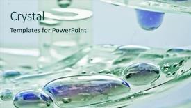  Presentation with chemistry - PPT theme consisting of abstract chemistry - gek drops background and a soft green colored foreground