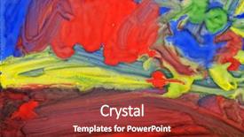  Presentation with abstract water color - Presentation theme with abstract children's drawing water background and a tawny brown colored foreground