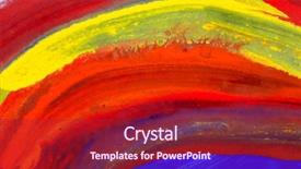  Presentation with abstract water color - Cool new presentation theme with abstract children's drawing water backdrop and a violet colored foreground