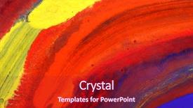  Presentation with abstract water color - PPT theme consisting of abstract children's drawing water background and a violet colored foreground