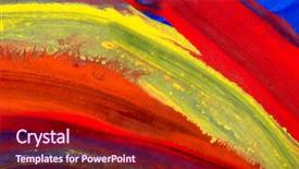  Presentation with abstract water color - Slide deck featuring abstract children's drawing water background and a violet colored foreground