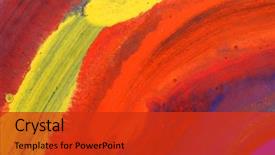  Presentation with abstract water color - Slides having abstract children's drawing water background and a red colored foreground