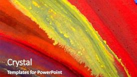  Presentation with abstract water color - Presentation theme with abstract children's drawing water background and a red colored foreground