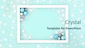 Presentation with christmas border design - PPT theme having abstract-christmas-background-border background and a cool aqua colored foreground