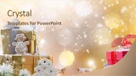  Presentation with white christmas - Amazing theme having abstract christmas background close-up backdrop and a cream colored foreground