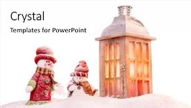  Presentation with snow flakes - PPT layouts consisting of abstract christmas background with lantern and falling snow flakes background and a white colored foreground