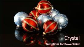  Presentation with christmas black - PPT theme featuring abstract christmas balls - red and blue glass ornament background and a wine colored foreground