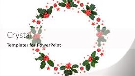  Presentation with christmas holly - PPT theme having abstract-christmas-winter-holly-berry background and a white colored foreground