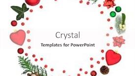  Presentation with festive season - Slide set featuring abstract christmas wreath decoration background and a white colored foreground