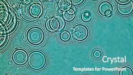  Presentation with waves - Colorful PPT theme enhanced with concentric - watter waves by drops hitting backdrop and a teal colored foreground