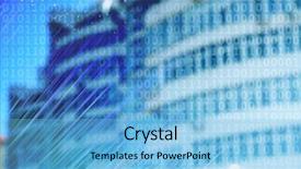  Presentation with coding binary code blue polygonal - PPT theme having abstract city background with binary background and a light blue colored foreground