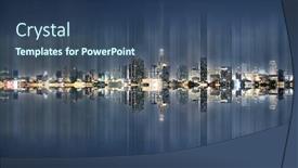  Presentation with real estate development - Audience pleasing slide set consisting of abstract-city-building-skyline-metropolitan backdrop and a ocean colored foreground