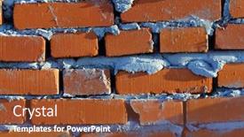  Presentation with brick wall - Presentation theme consisting of abstract-close-up-brick-wall background and a tawny brown colored foreground
