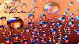  Presentation with clean water - Theme consisting of abstract close up water drop - clean multicolored waterdrops background and a coral colored foreground