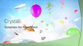  Presentation with abstract gold - Cool new slides with abstract collage floating gold fishes under baloons mixed media mixed media backdrop and a cool aqua colored foreground