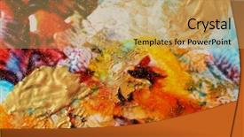  Presentation with paint - Presentation theme having abstract color background acrylic paint background and a yellow colored foreground