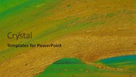  Presentation with contemporary art - Cool new PPT theme with abstract-color-background-mixed-paints backdrop and a gold colored foreground