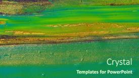  Presentation with contemporary art - Presentation featuring abstract-color-background-mixed-paints background and a ocean colored foreground