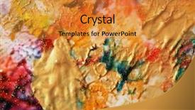  Presentation with abstract gold - Audience pleasing presentation theme consisting of abstract color gold background acrylic backdrop and a gold colored foreground