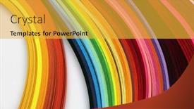  Presentation with paper line - Amazing presentation design having abstract color rainbow strip curl line paper background backdrop and a yellow colored foreground
