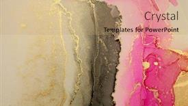  Presentation with abstract wave - PPT theme with abstract-color-wave-blots-background background and a coral colored foreground