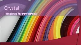  Presentation with rainbow wave - Presentation enhanced with abstract-color-wave-rainbow-strip background and a violet colored foreground
