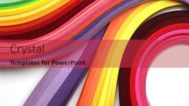  Presentation with paper line - Presentation theme with abstract-color-wave-rainbow-strip background and a red colored foreground