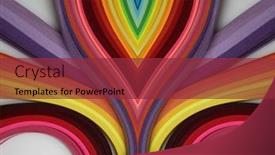  Presentation with paper line - PPT theme consisting of abstract-color-wave-rainbow-strip background and a red colored foreground