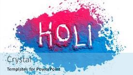  Presentation with paint powder - Beautiful presentation featuring holiness - abstract colorful happy holi background backdrop and a light blue colored foreground
