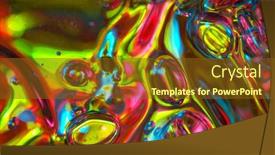  Presentation with oil drops - Beautiful slide deck featuring abstract-colorful-irrisdescent-macro-background backdrop and a tawny brown colored foreground