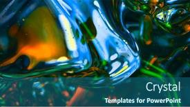  Presentation with oil drops - PPT theme with abstract-colorful-irrisdescent-macro-background background and a ocean colored foreground